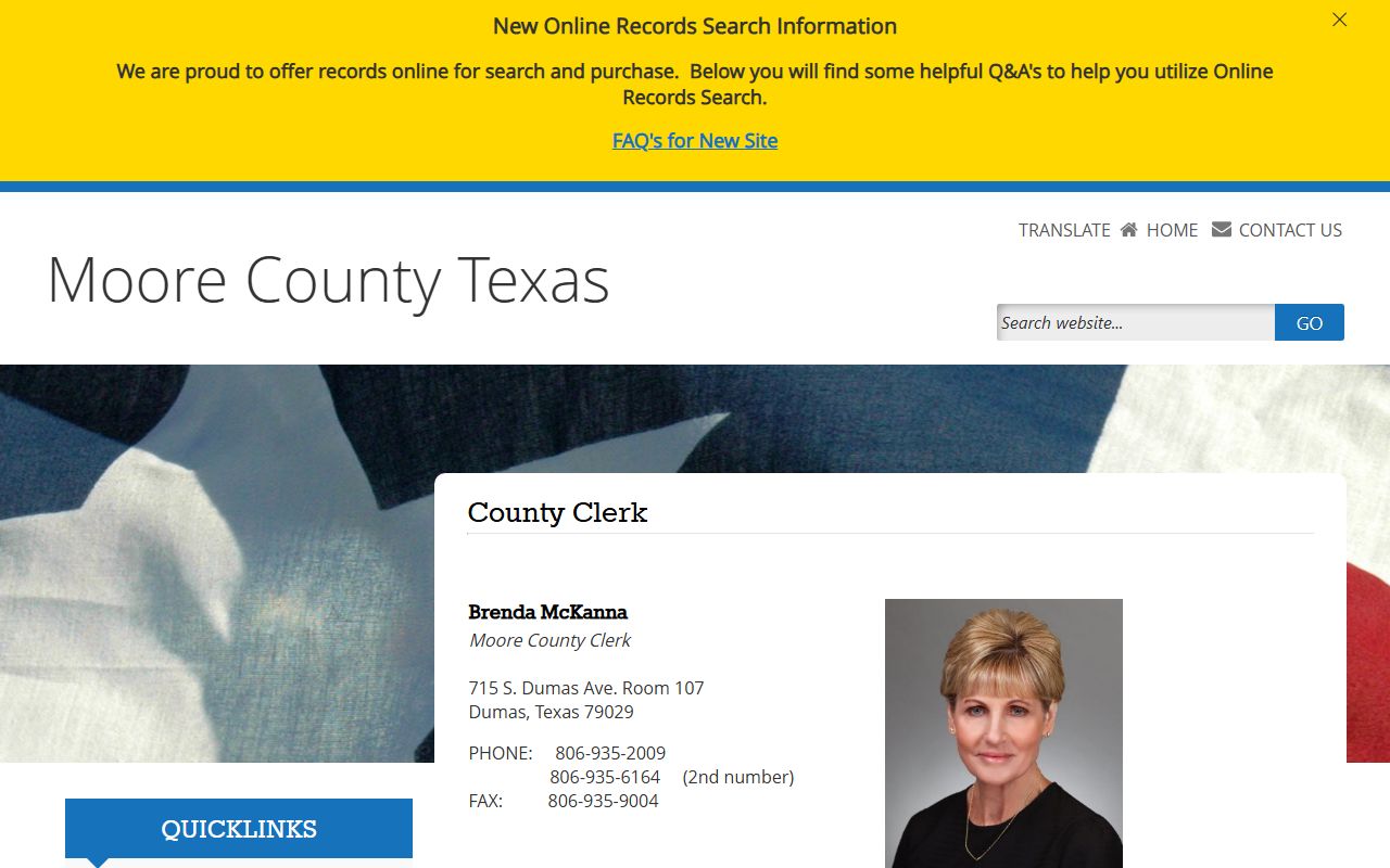 Moore County Clerk office for misdemeanor records