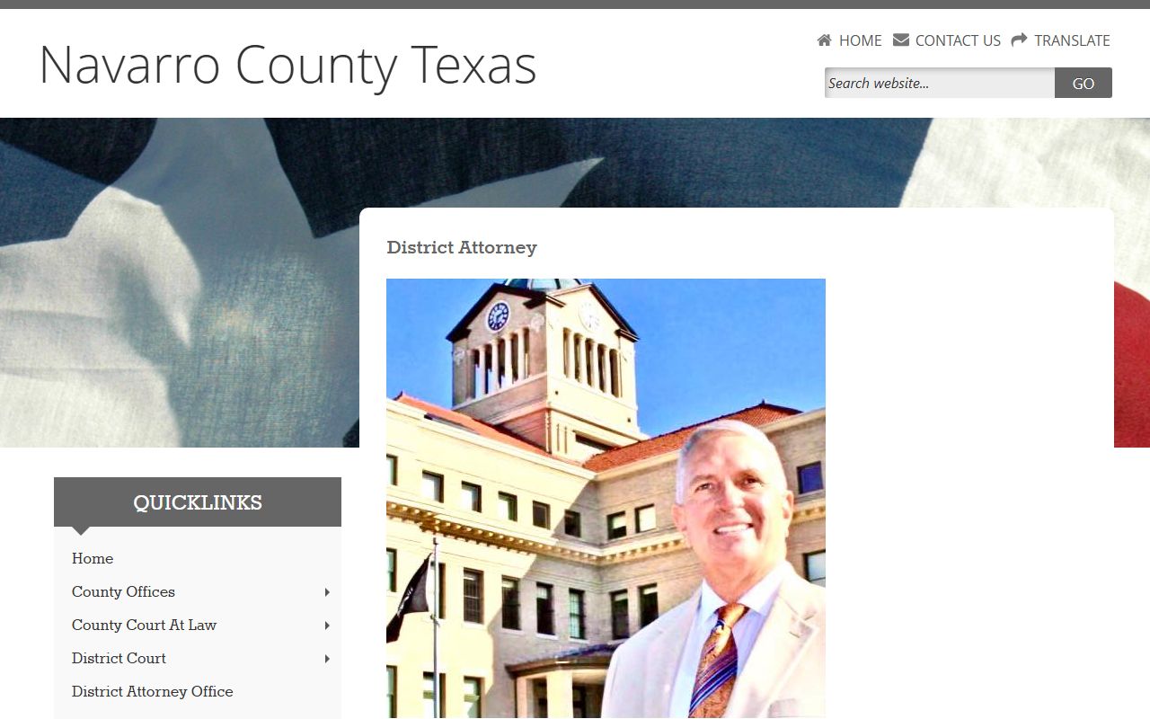 Navarro County District Attorney for criminal prosecutions