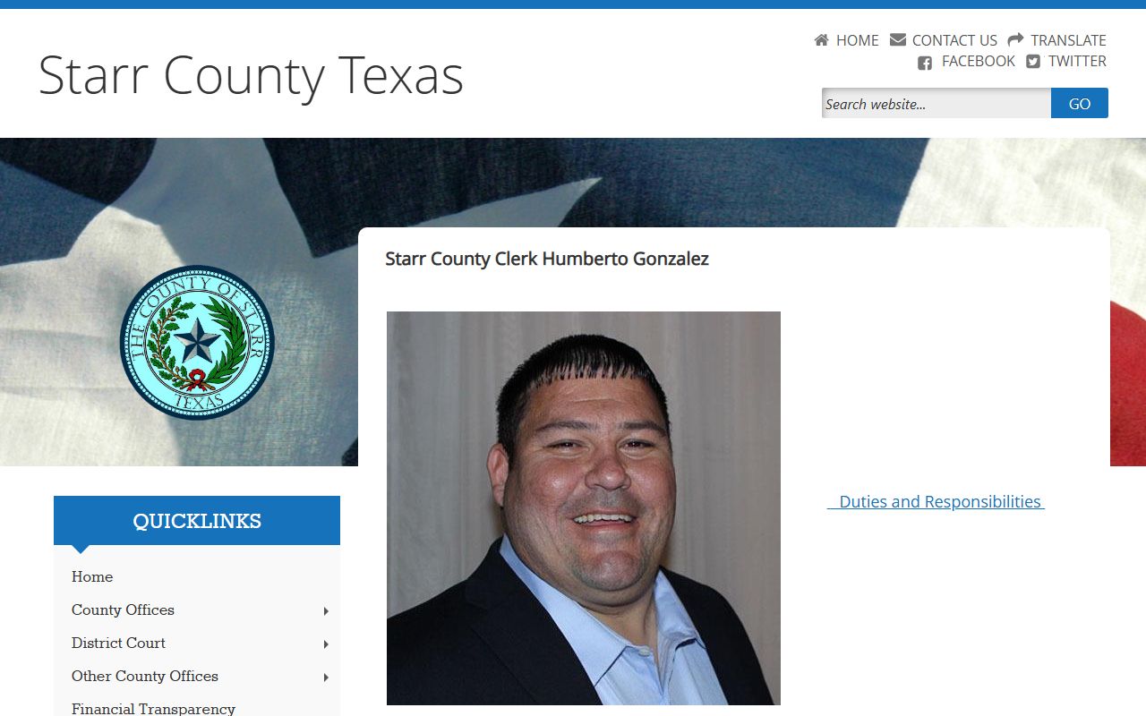 Starr County Clerk office page