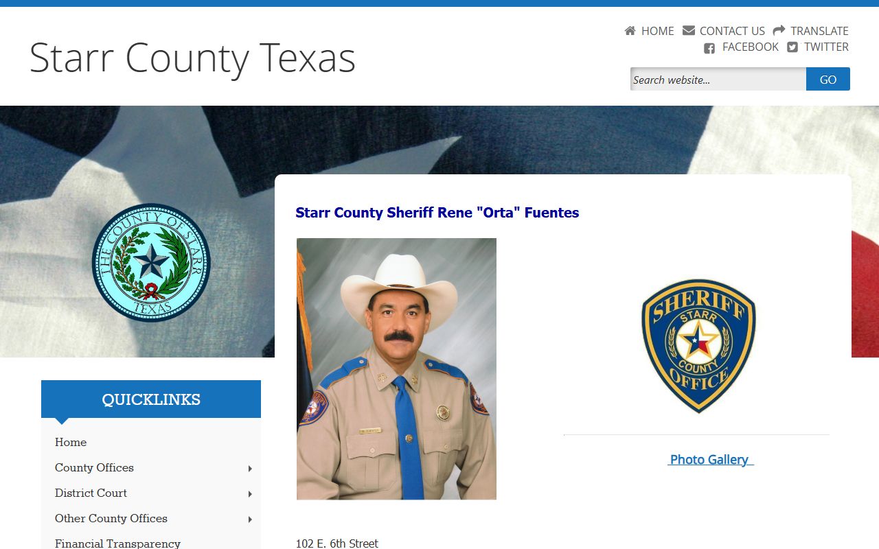 Starr County Sheriff's Office page
