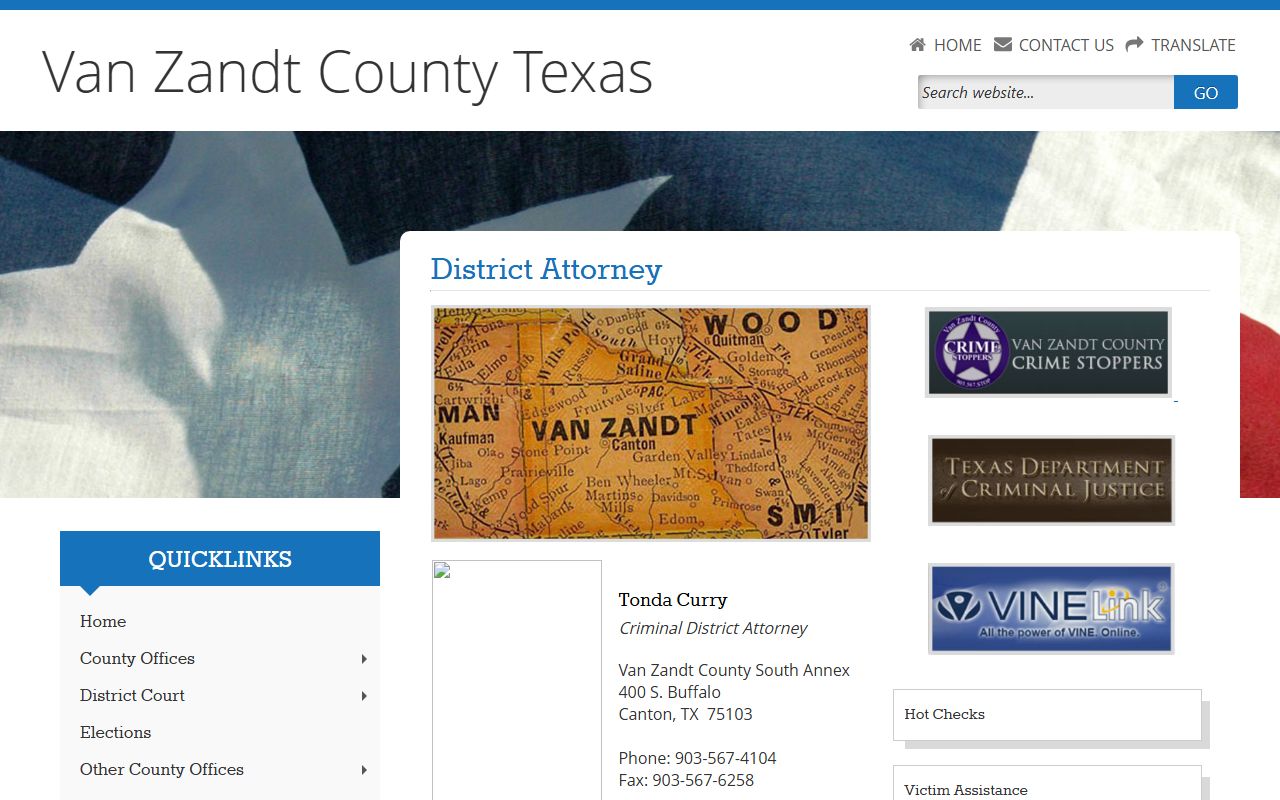 Van Zandt County District Clerk office Canton Texas criminal court records