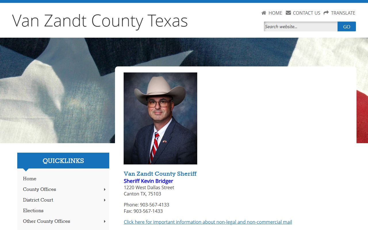 Van Zandt County Sheriff Office Canton Texas arrest records