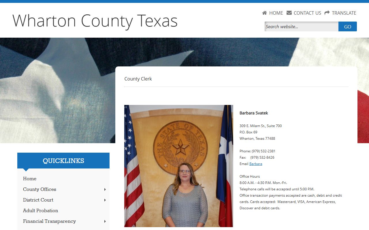 Wharton County Clerk Wharton Texas criminal court records