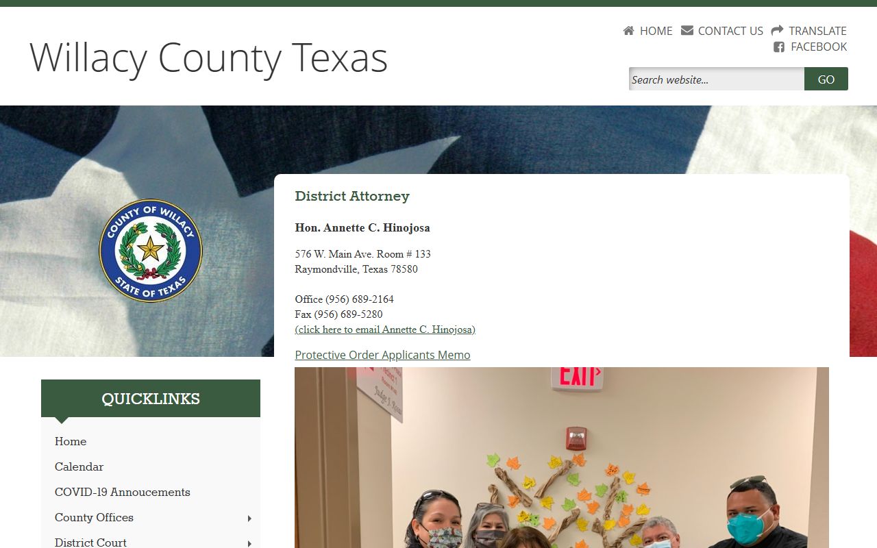 Willacy County District Attorney office Raymondville Texas criminal prosecution records