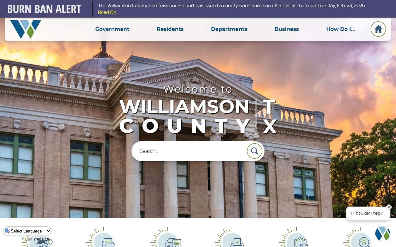 Williamson County Clerk office Georgetown Texas misdemeanor criminal records