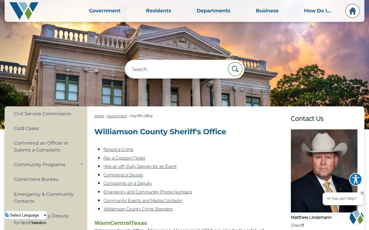 Williamson County Sheriff Office Georgetown Texas arrest records