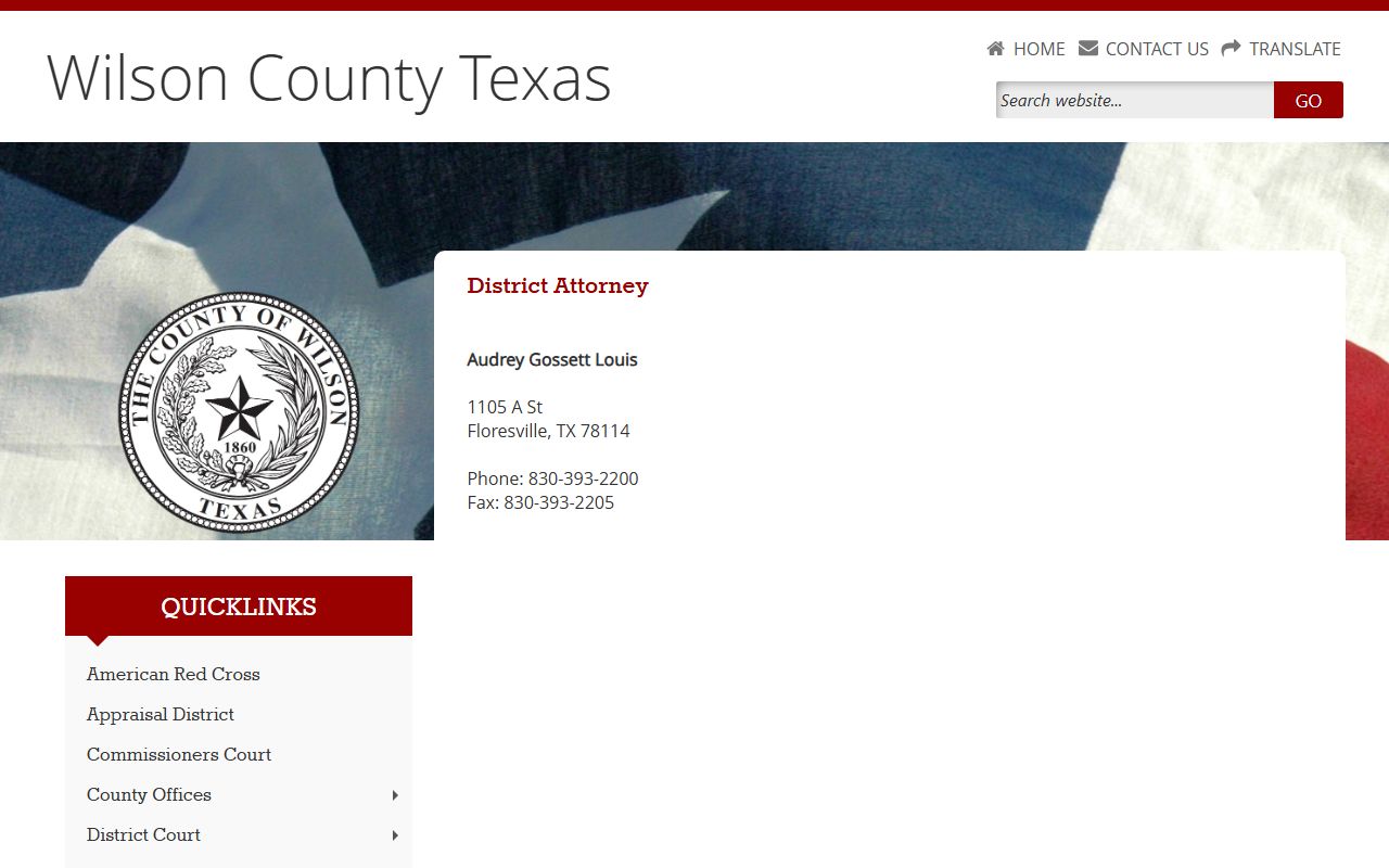 Wilson County District Attorney office Floresville Texas criminal prosecution records