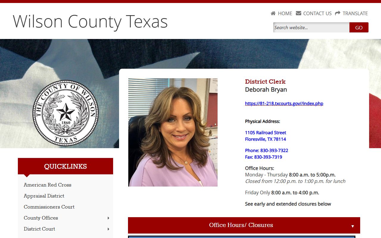 Wilson County District Clerk office Floresville Texas criminal court records